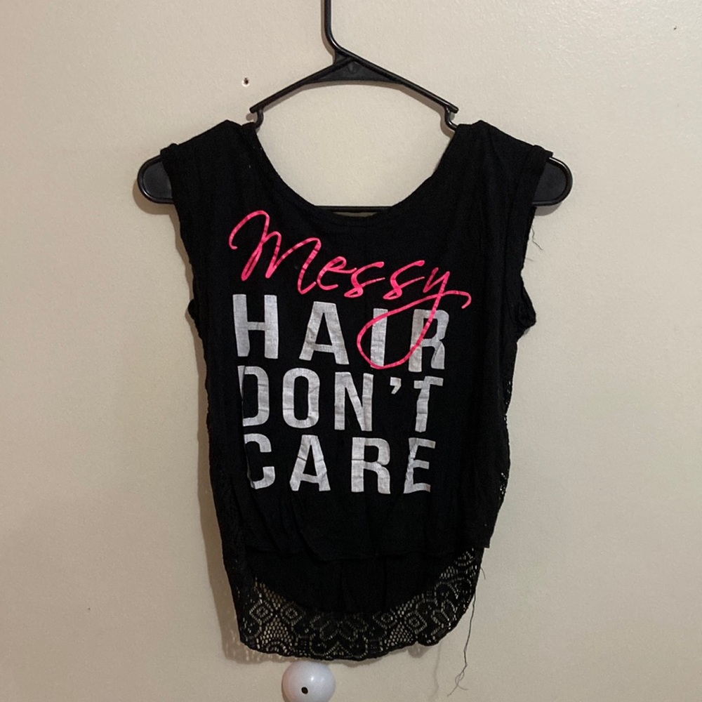 Black shirt with lettering